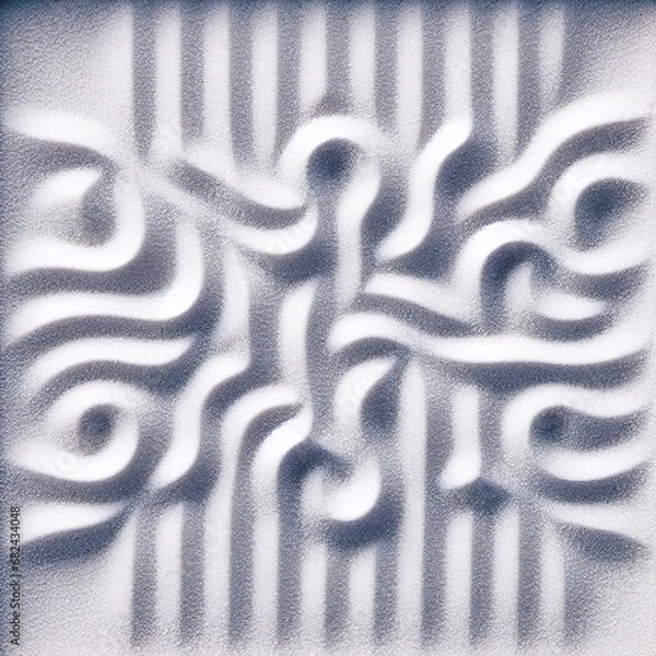 Fototapeta Sand patterns formed from vibrating a square sheet of thin metal. These formations, known as Chladni patterns, occur when fine particles, such as grains of sand or salt