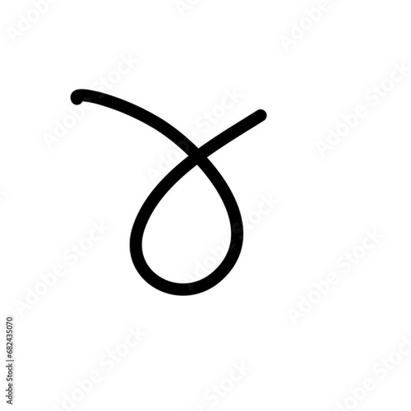 Obraz Random Line Curve. Abstract Black Line Curve. Hand Drawn Line. Childern Drawing Style. Line Design Element. Svg File