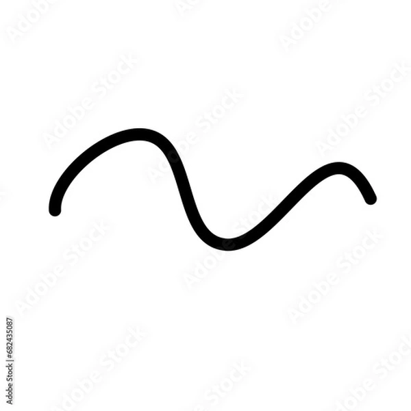 Obraz Random Line Curve. Abstract Black Line Curve. Hand Drawn Line. Childern Drawing Style. Line Design Element. Svg File