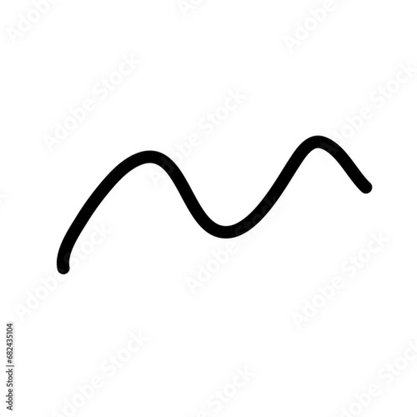 Obraz Random Line Curve. Abstract Black Line Curve. Hand Drawn Line. Childern Drawing Style. Line Design Element. Svg File