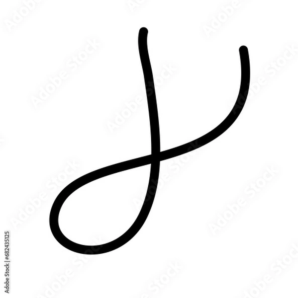 Obraz Random Line Curve. Abstract Black Line Curve. Hand Drawn Line. Childern Drawing Style. Line Design Element. Svg File