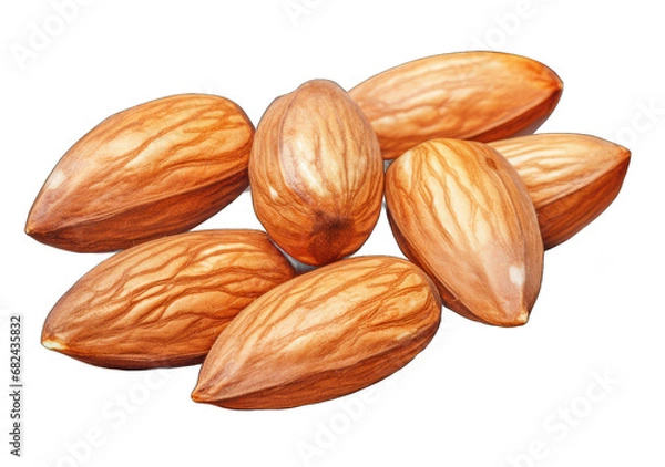 Fototapeta the Nutty Code: Beautiful Nuts on a Clear Canvas