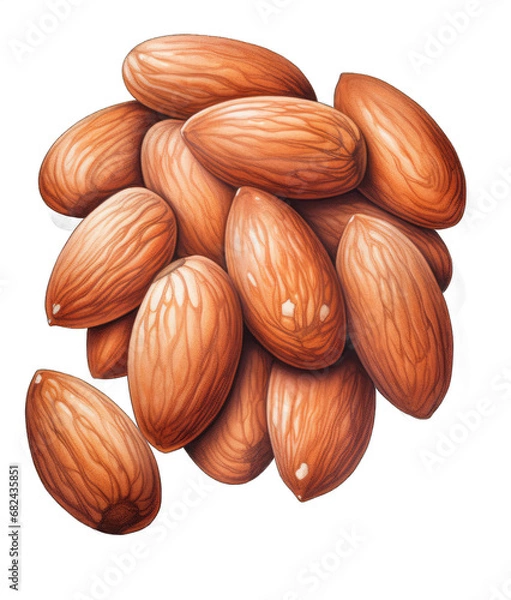 Fototapeta the Nutty Code: Beautiful Nuts on a Clear Canvas
