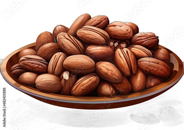 Fototapeta the Nutty Code: Beautiful Nuts on a Clear Canvas
