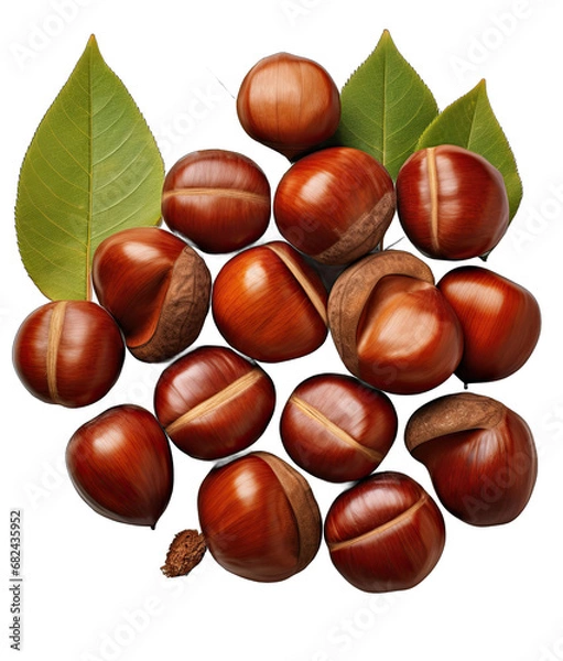 Fototapeta the Nutty Code: Beautiful Nuts on a Clear Canvas