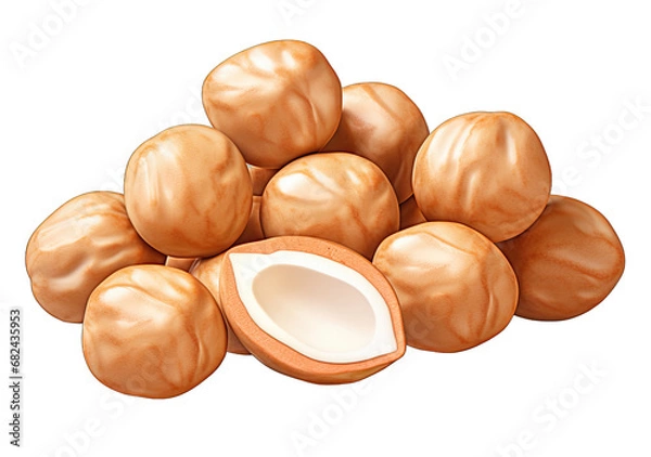Fototapeta the Nutty Code: Beautiful Nuts on a Clear Canvas