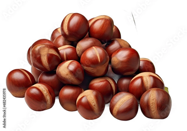 Fototapeta the Nutty Code: Beautiful Nuts on a Clear Canvas