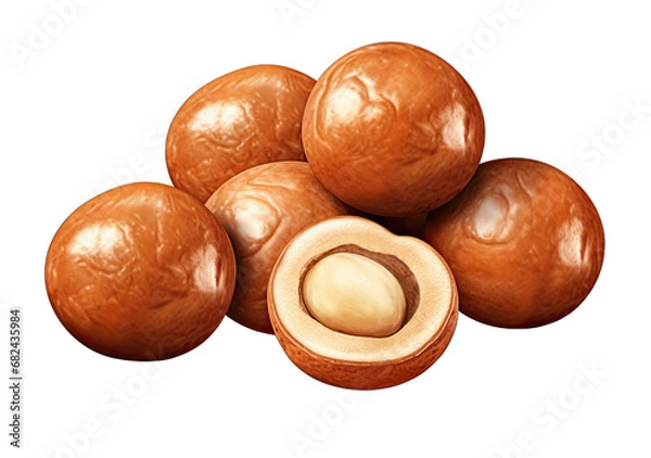 Fototapeta the Nutty Code: Beautiful Nuts on a Clear Canvas