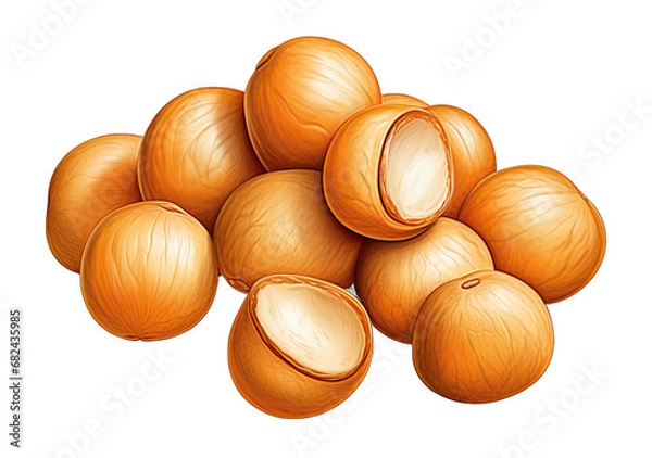 Fototapeta the Nutty Code: Beautiful Nuts on a Clear Canvas