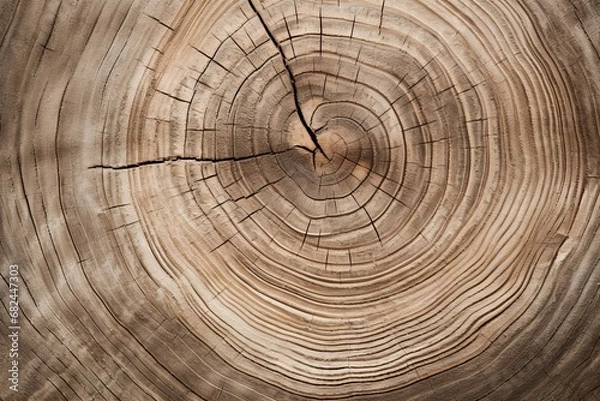 Fototapeta Nature's Symphony: intricate tree pattern with rings texture, Generative AI