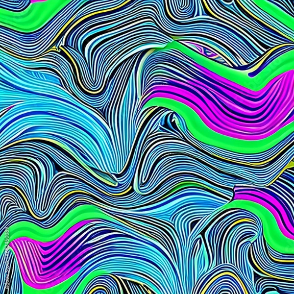 Fototapeta Neon Waves Background