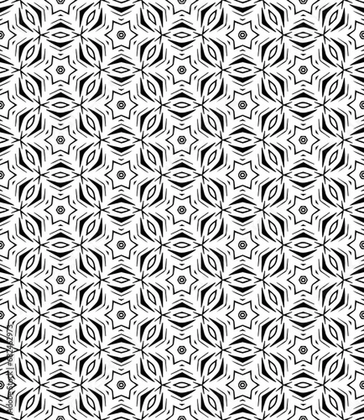 Fototapeta Black seamless abstract pattern. Overlay for background and backdrop. Ornamental design. PNG graphic illustration with transparent background.