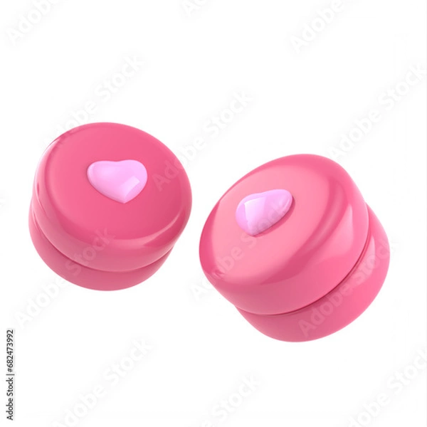 Fototapeta 3d wedding set pink color and realistic render