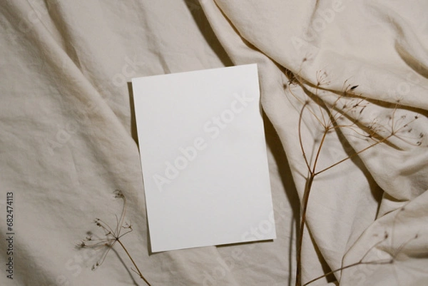 Fototapeta Neutral Mockup Card In Minimalistic