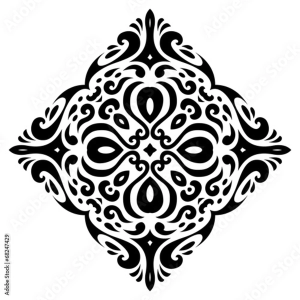 Fototapeta Tribal tatto square shape - Vector Illustration