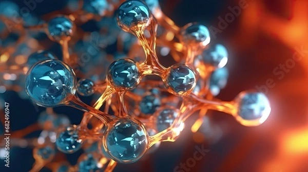 Fototapeta Texture of an atomic biological molecule. structure molecule background. Molecular DNA multicolored colorful colors