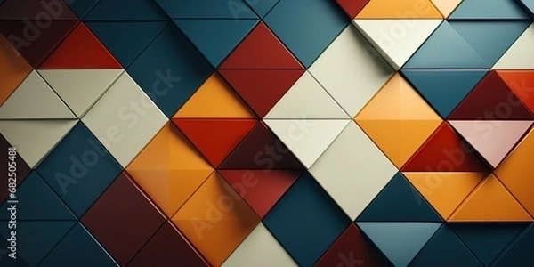 Fototapeta Experience groovy 70s vibes with a clean, minimalist vintage background featuring abstract geometric patterns in a trendy retro aesthetic.