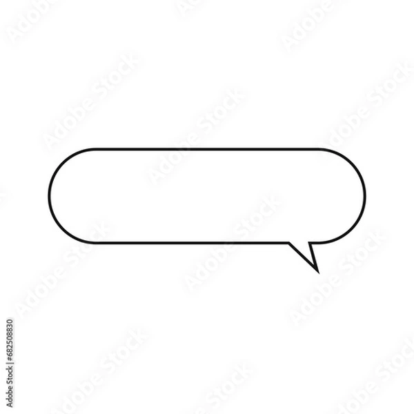 Fototapeta Speech bubble icon. Long message button icon outline SVG. Rectangular chat window sign in vector. Dialog vector icon