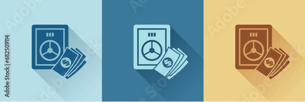 Fototapeta Money Abstract icons set, Finance, Flat style, Stylization, Vector illustration