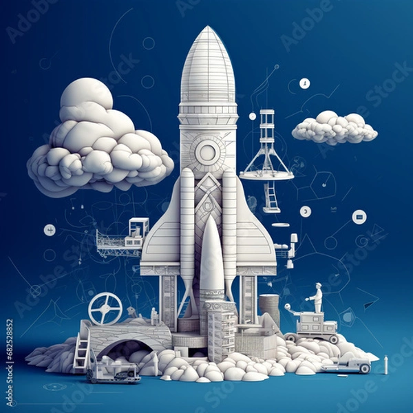 Fototapeta space shuttle launch