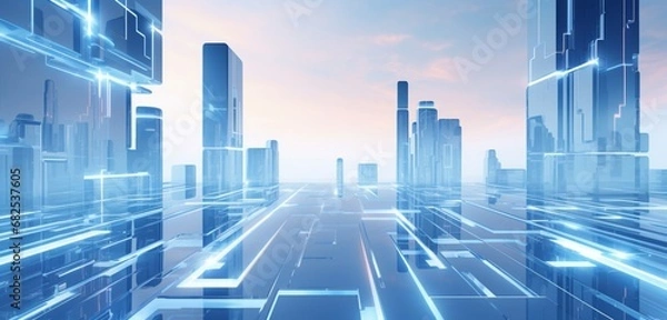 Fototapeta  the future with a beautiful background of abstract architecture. 
