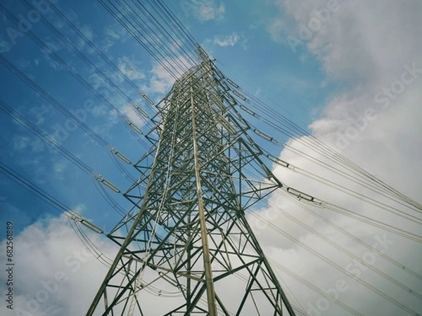 Obraz energy tower with blue sky