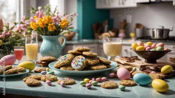Fototapeta Spring Delights: An Easter Cookie Spread