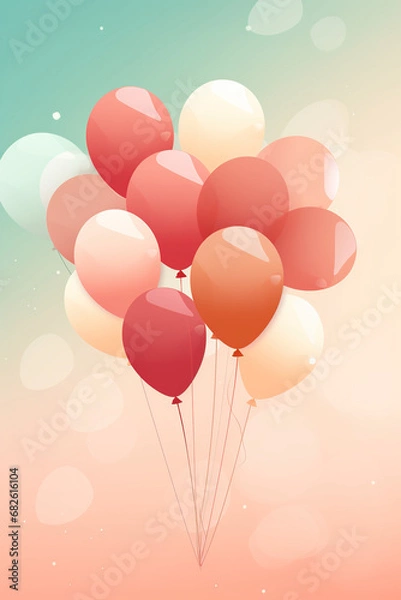 Obraz balloons in the sky with clouds