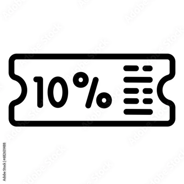 Fototapeta coupon outline icon