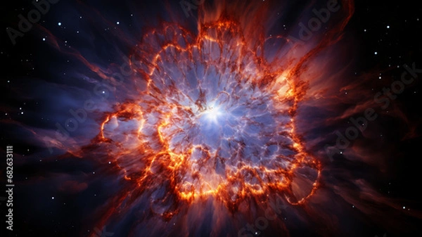 Fototapeta The stunning view of a supernova remnant, AI Generative.