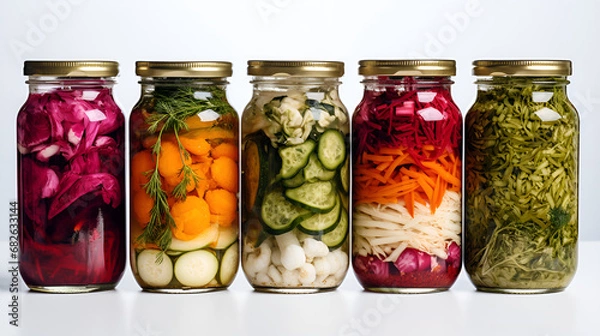 Obraz jars of pickled vegetables