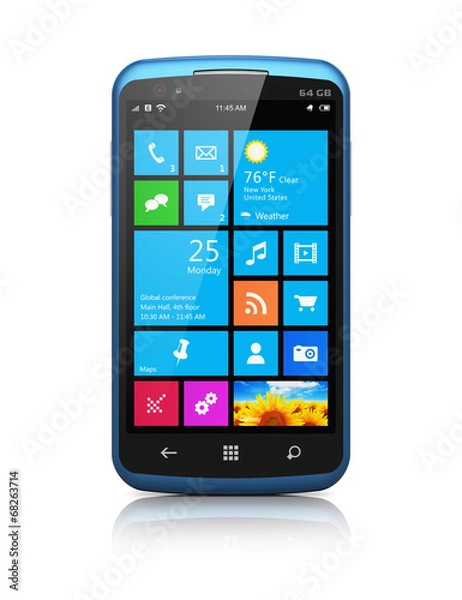 Obraz Modern smartphone with touchscreen interface