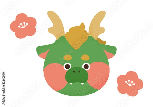 Fototapeta 手描きの辰のキャラクター