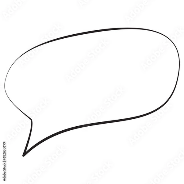 Obraz Chat Bubble Hand-Drawn Style. Isolated Speech Bubble, Text Bubble, Text Box  Comic Style