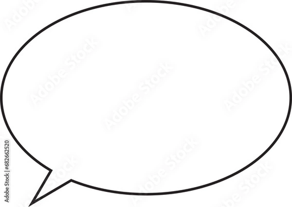 Obraz 丸型吹き出し　実線　白塗り
