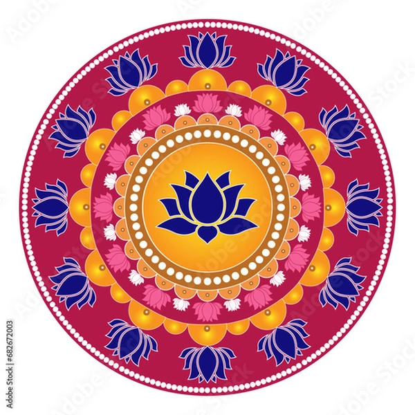 Fototapeta Beautiful colorful Rangoli Design 