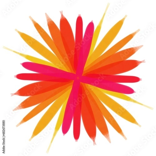 Fototapeta Creative abstract red yellow flower logo design template illustration.
