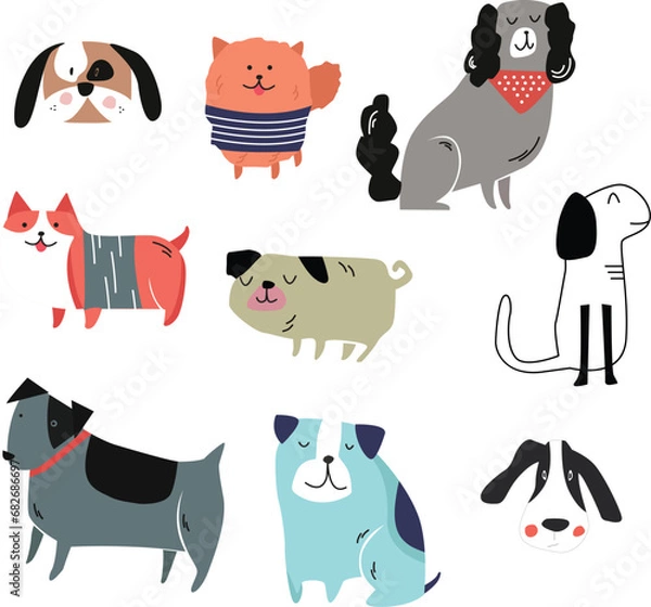 Fototapeta Simple and Abstract Dog Illustration Design