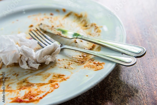 Obraz Closeup to dirty dish