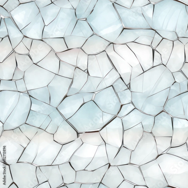 Fototapeta Seamless abstract decorative cracked glass texture background