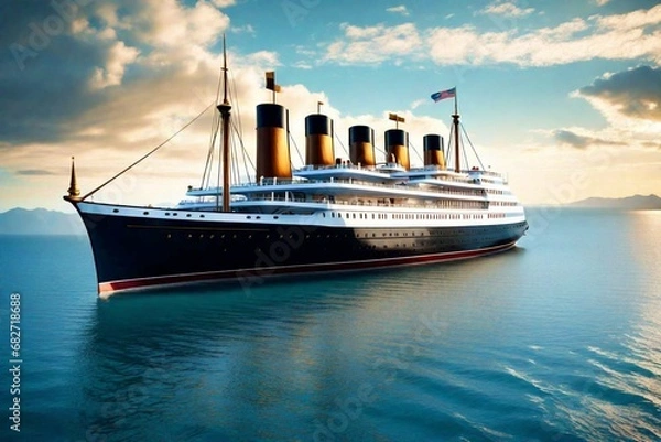 Fototapeta ship in the sea