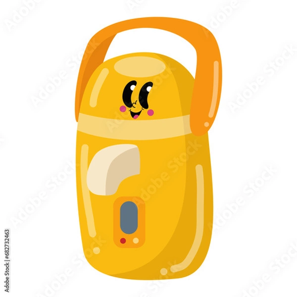 Fototapeta a yellow bag with a face on it
