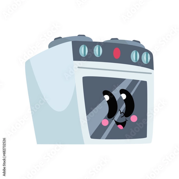 Fototapeta a cartoon oven with a face on it