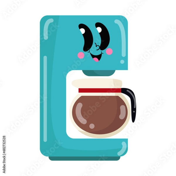 Fototapeta there is a coffee maker with a face on it