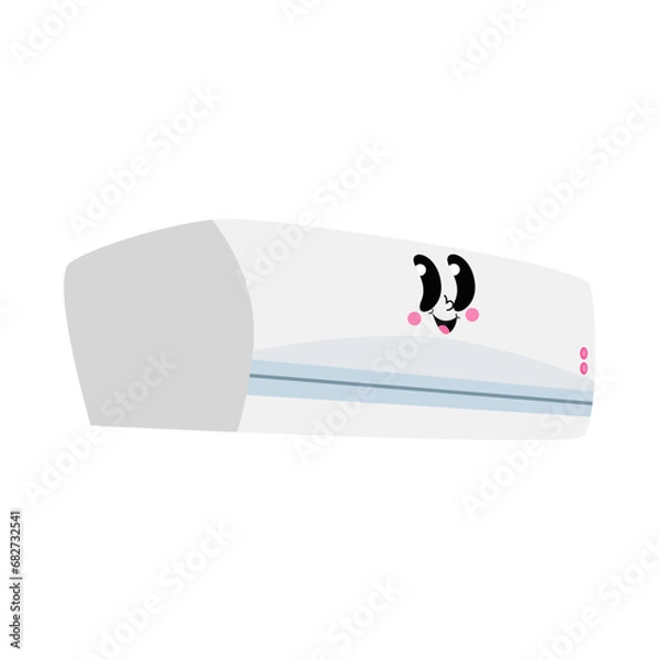 Fototapeta there is a cartoon penguin that is sitting on a air conditioner