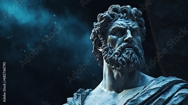 Fototapeta Generative AI, Stoicism concept, sculpture of a stoic, representing philosophy, ancient greek god statue
