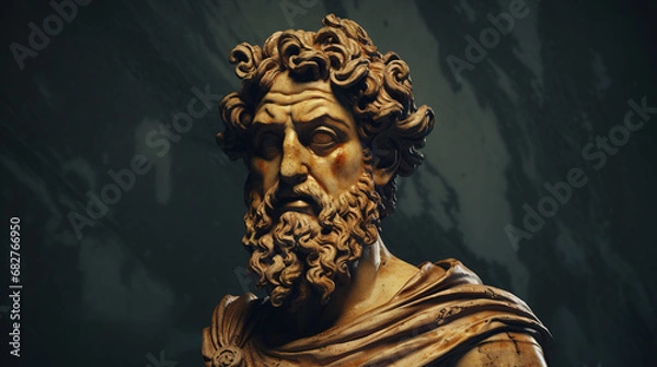 Fototapeta Generative AI, Stoicism concept, sculpture of a stoic, representing philosophy, ancient greek god statue