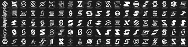 Fototapeta collection abstract letter S logo design. modern logotype S design with white color. vector illustration