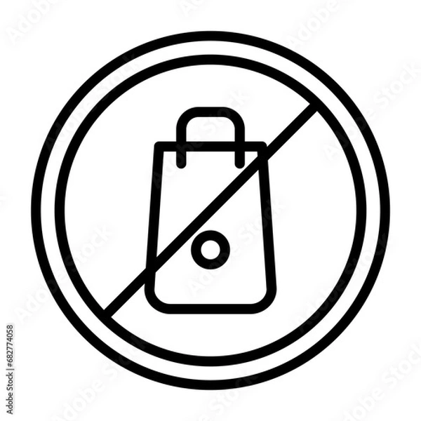 Obraz No Plastic Bags Icon