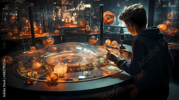 Fototapeta Interactive Learning in a Futuristic Classroom